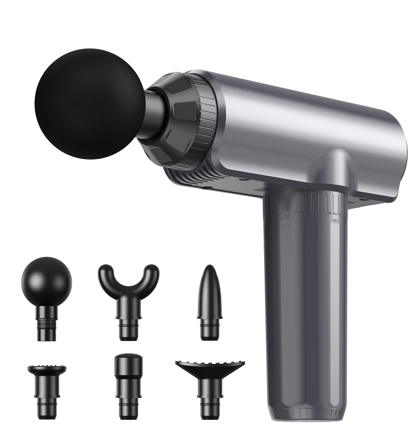 Pistola de masaje Massage Gun, pistola de masaje, dispositivo de masaje profundo con 30 velocidades y 6 cabezales de masaje, dispositivo de masaje manual con conexión de carga USB C