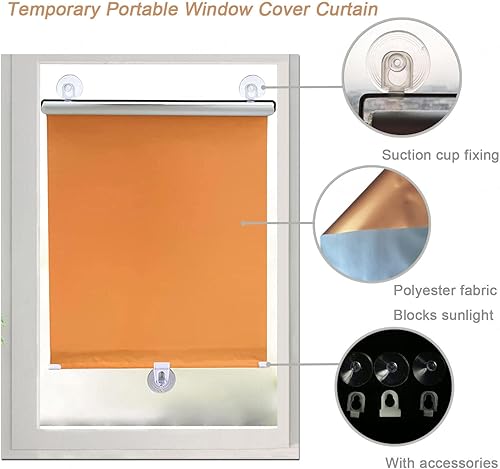 Miniatura 4 de Persianas enrollables para balcón con ventosas, cortinas portátiles retráctiles, persianas enrollables opacas aisladas, persianas temporales para