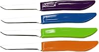 ChefCraft 4-Piece Multicolor Paring Knife Set, 2.5" Stainless Steel Blades for Precision Peeling & Slicing