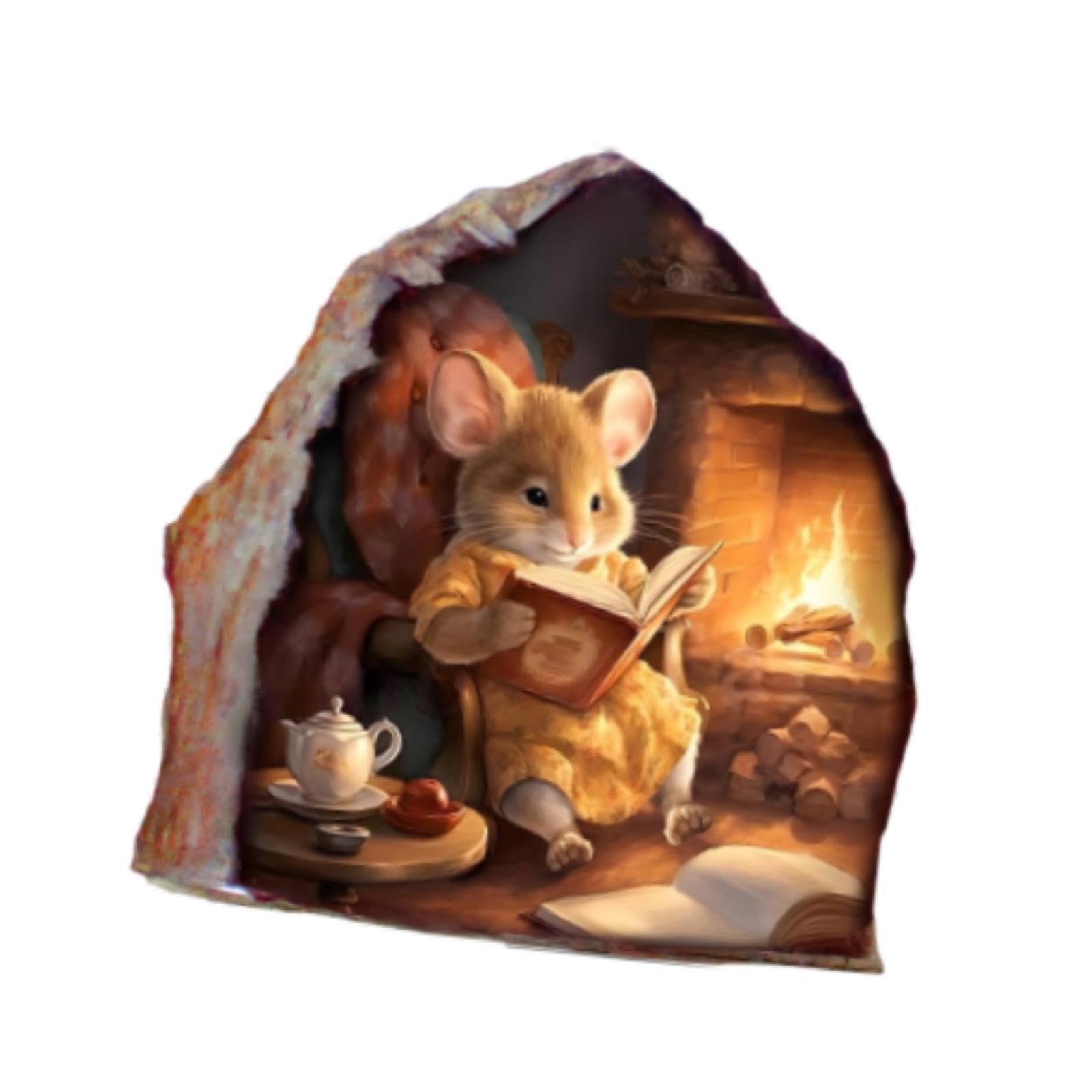 Bonito agujero de ratón para sala de juegos pegatina decorativa para zócalos de hogar