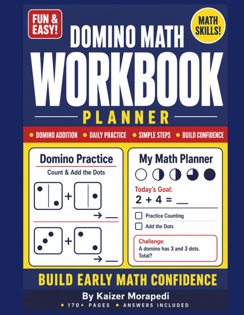 Domino Math Workbook Planner: Daily Addition Practice & Math Skill Builder for Kids | Fun Arithmetic Activities, Progress Tracking & Structured Learning Pages (Domino Wise)