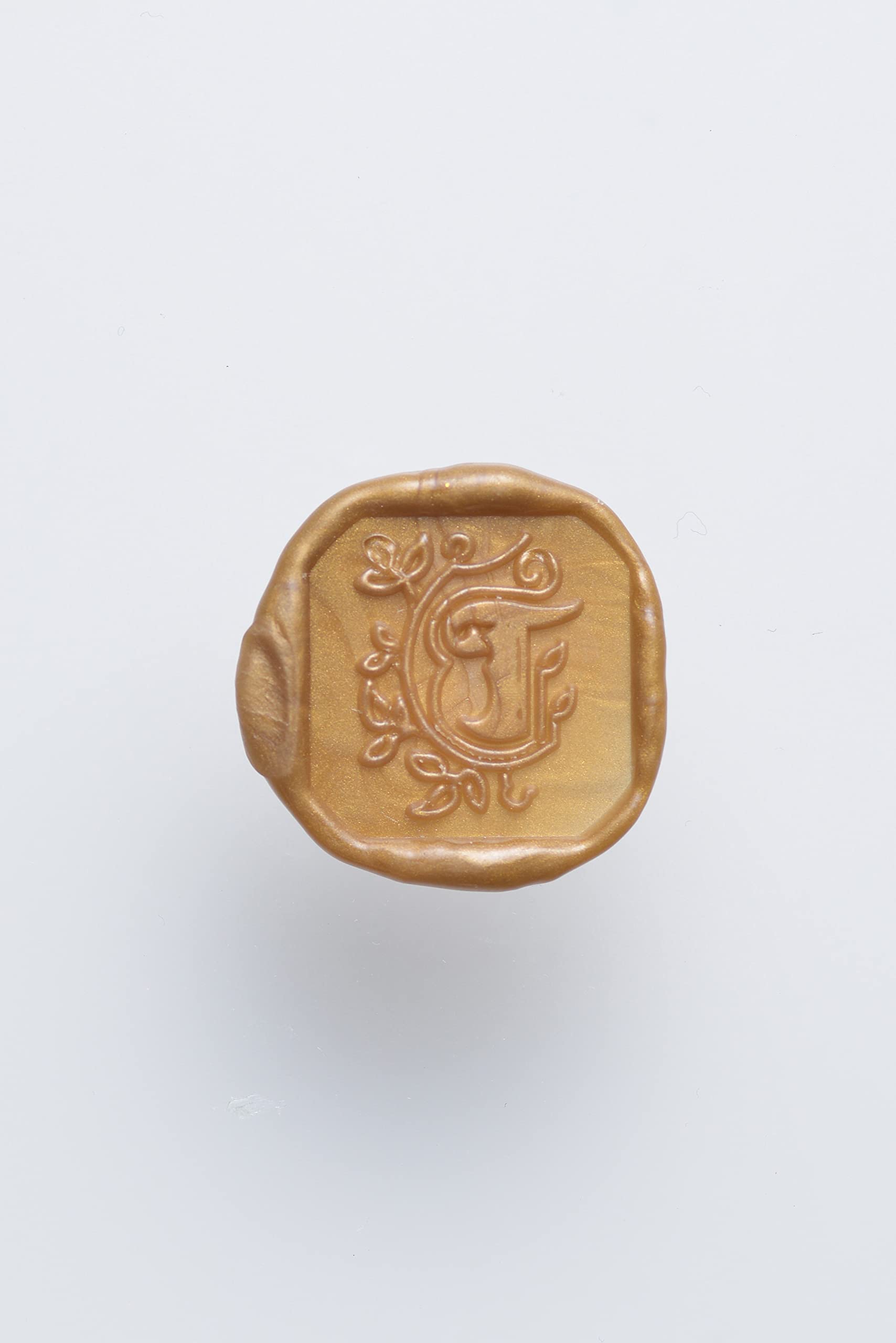 Jacques Herbin 40020T, A square seal with varnished wooden handle, illuminated, The Letter T, Manufactured in France - Image 3