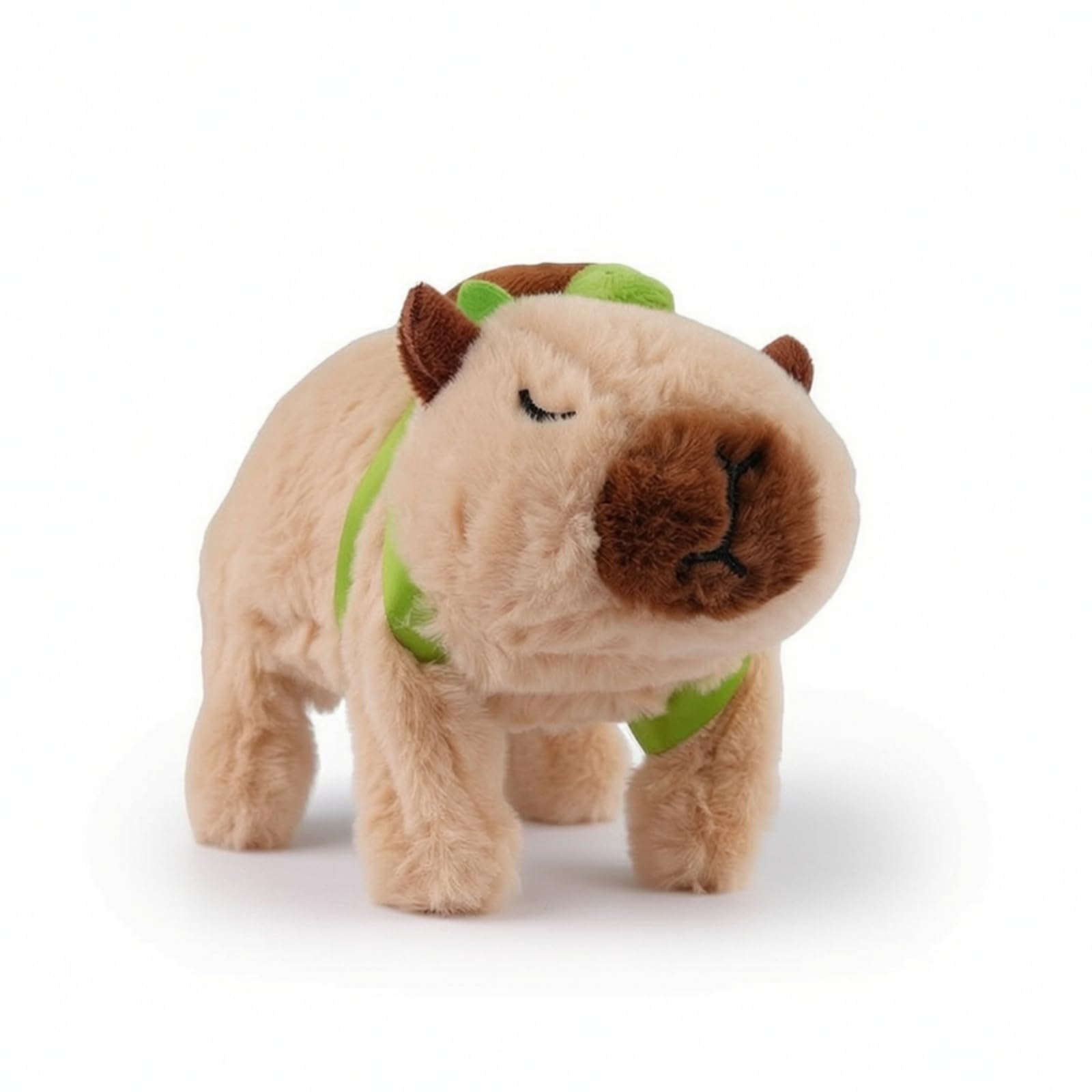 Sharplace Children Figure Capybara Electric Stuffed Animal Walking Motion Sound Mouth Moving Soft Surface for Pretend Play Child Birthday Present, Apricot