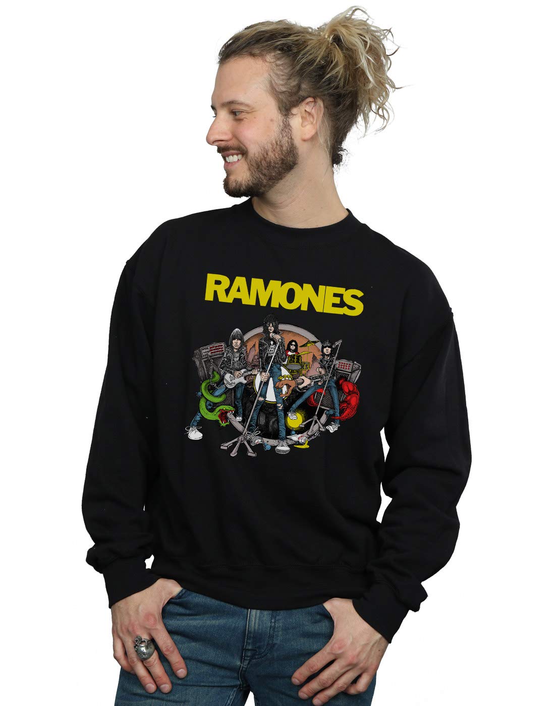 Absolute Cult Men's Black Ramones Road To Ruin Sweatshirt Small