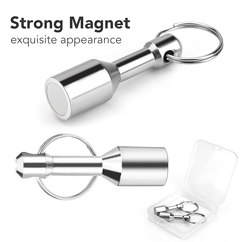 Miniatura 3 de TRYMAG Llaveros magnéticos para probar latón, paquete de 2 llaveros de bolsillo de neodimio con fuerte magnético de tierras raras, imán de prueba de