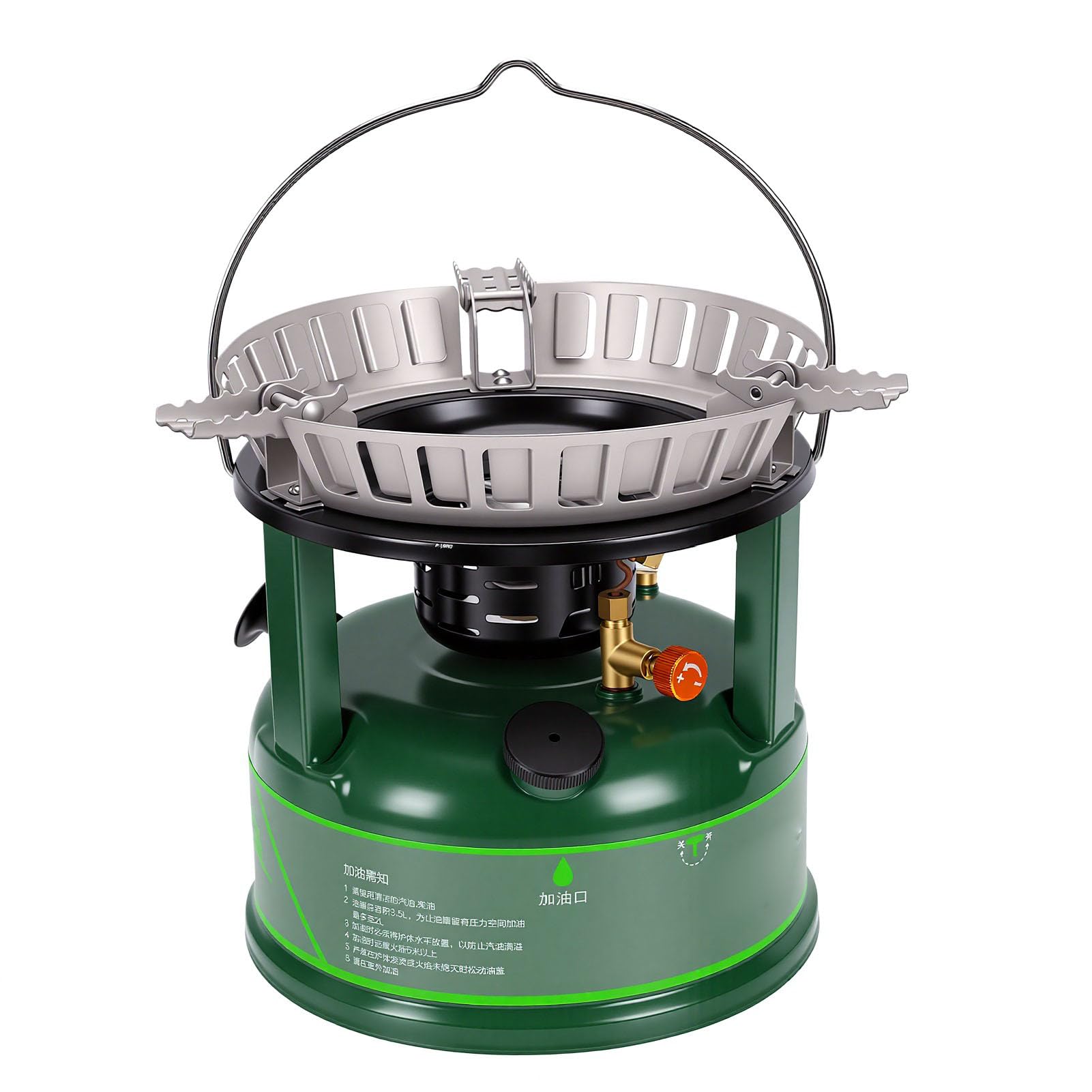 Tragbarer Gaskocher 9 8KW Benzinkocher Camping Brennstoffkocher Multibrennstoff Kerosinbrenner Winddicht Verstellbare Flamme mit Pumpenhebel Tragetasche
