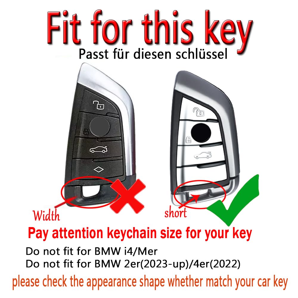 Smart etui na klucze, pasuje do BMW 1, 2, 3, 4, 5, 6, 7 serii X1, X2, X3, X5, X6, skórzany, etui ochronne, etui na kluczyki samochodowe, brelok do kluczy, pilot zdalnego sterowania, 4