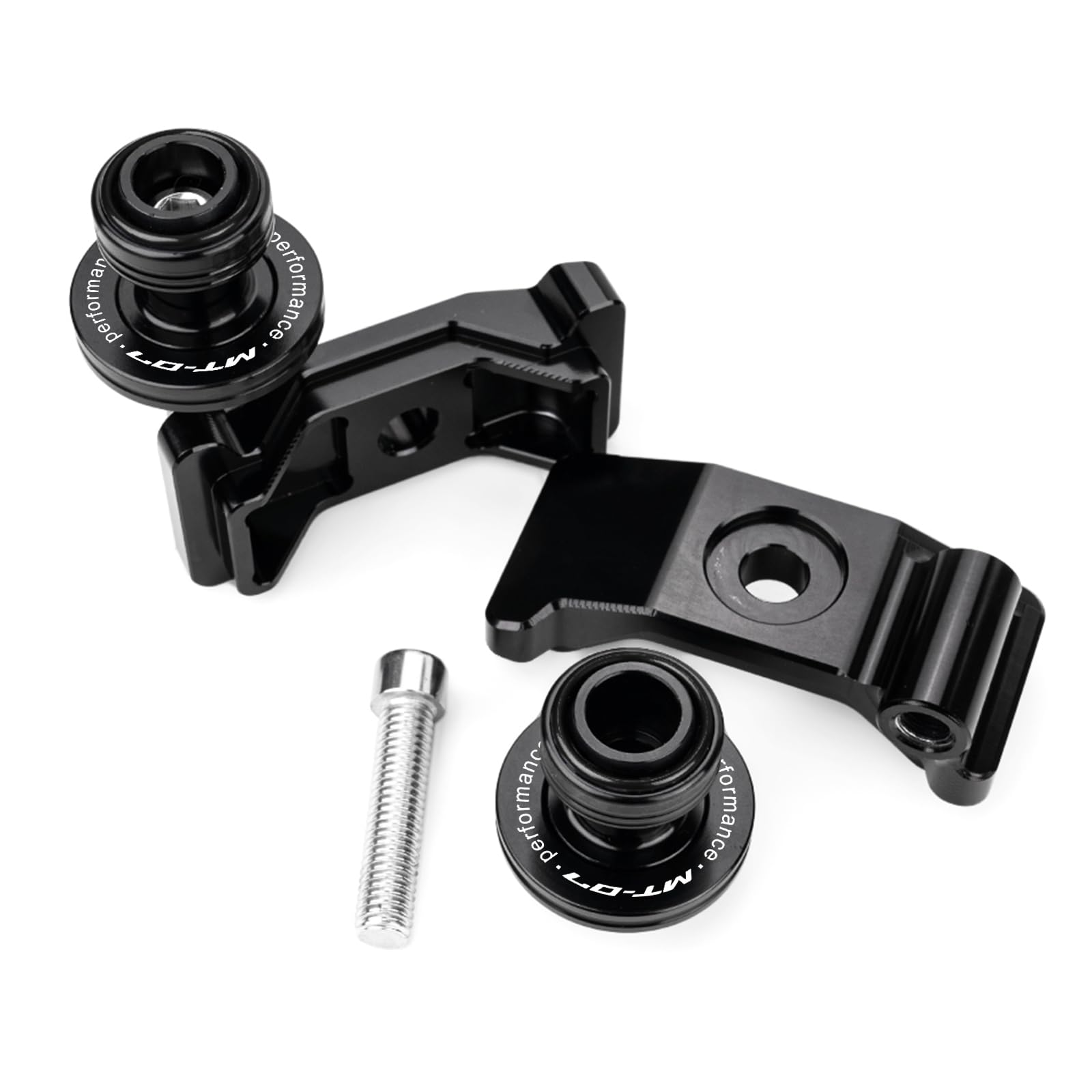 Adatto per MT07 MT 07 MT-07 FZ07 2014-2024 2025 2026 XSR700 accessori moto in alluminio bobine oscillanti supporto viti protezione antivibrazioni (nero)
