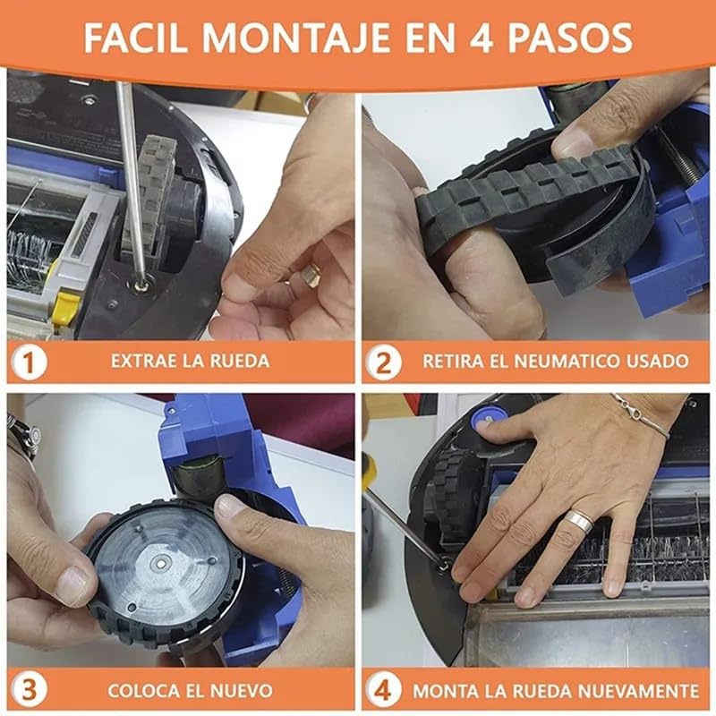 Miniatura 4 de Rueda de bola delantera y rueda motriz, compatible con IRobot Roomba S Series S9 (9150) S9+ S9 Plus (9550), accesorios de aspirador robot, piezas de