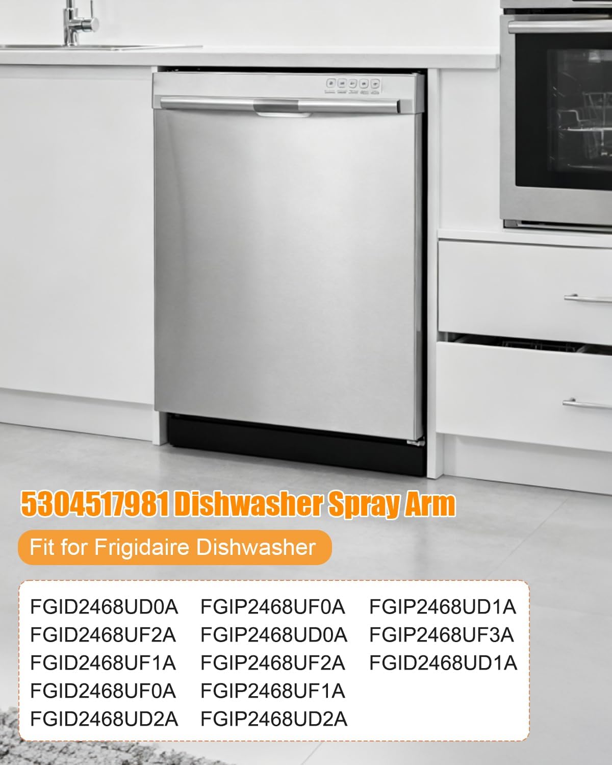 5304517981 Dishwasher Lower Wash Arm Replacement For Frigidaire Dishwashers FGID2468UD0A FGID2468UF2A FGIP2468UF1A FGIP2468UF0A, Fix Dishwasher Door Leaking