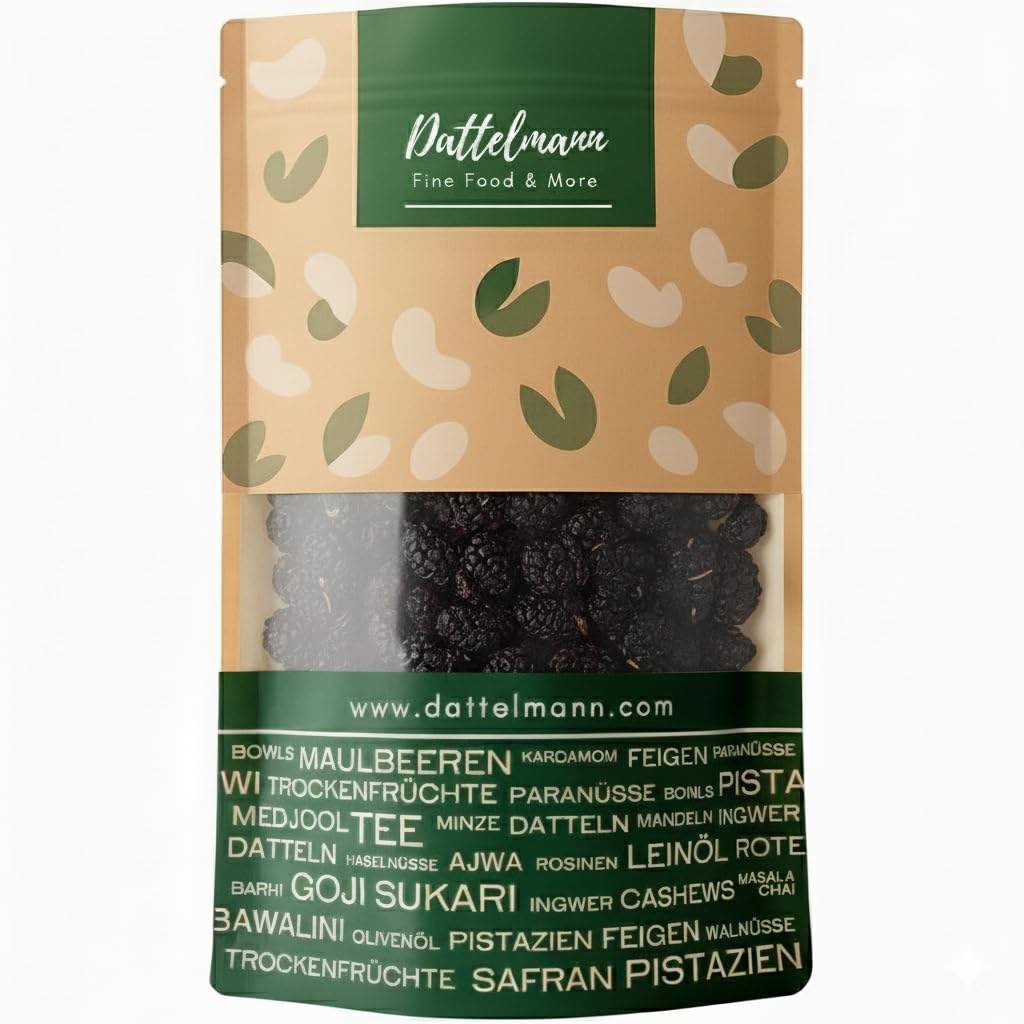 DATTELMANN® - Bio Schwarze Maulbeeren 500g - Getrocknet & Ungeschwefelt - Ohne Zusätze - Sonnengetrocknet - Premium Trockenfrüchte aus Türkei