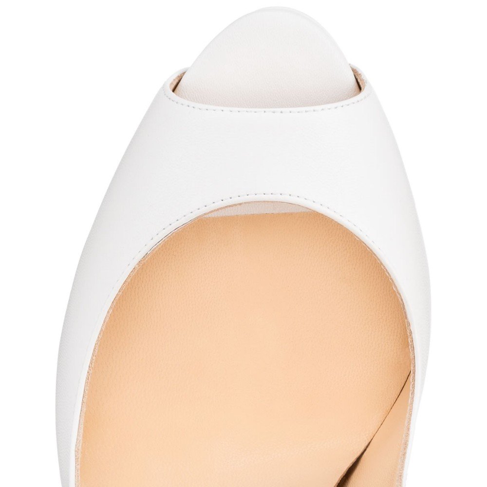 EDEFS Donne Slip On Platform Pumps con 14 cm Tacco a Spillo Design Peep Toe Elegante per Spose Feste