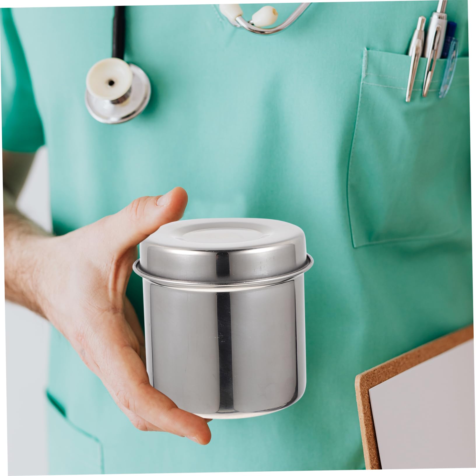 MUCKLILY Medical Sundry Stainless Steel Jar - Versatile and Gauze Storage Canister - 1pc Vet Approved Container for and Cotton Sealed Lid Organizer Bathroom Cabinet