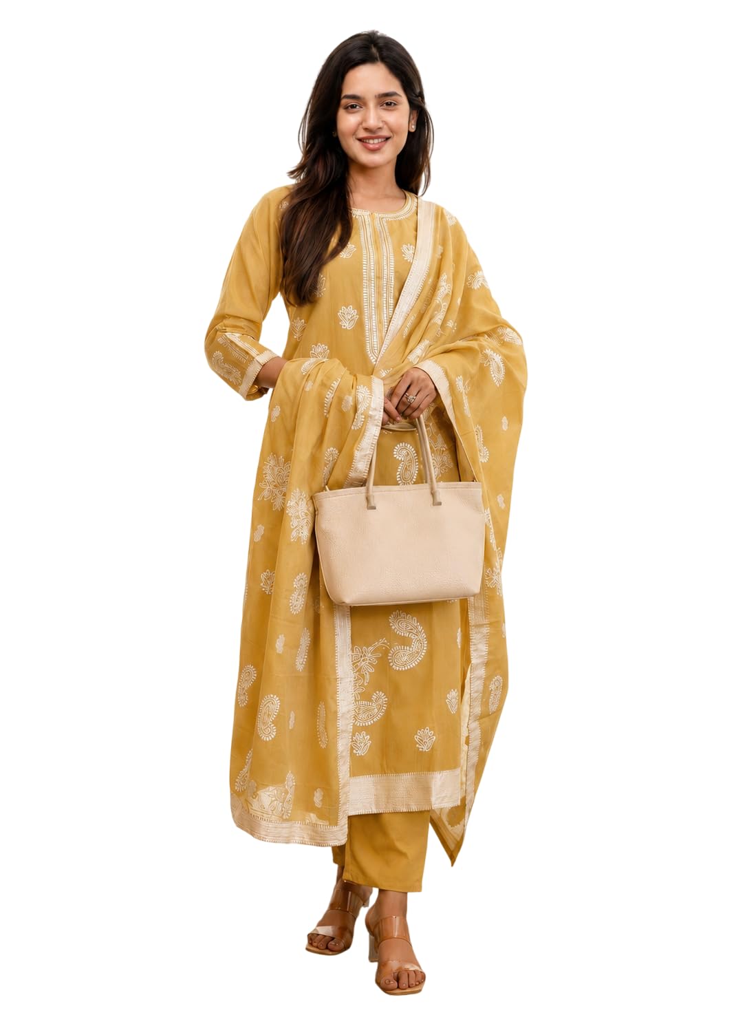 Women's Beautiful Work Heavy Pure Cotton Stitched Regular Kurta with Pure Cotton Pant and Heavy Pure Dupatta Sets for Any Occasion for Women-picture-14