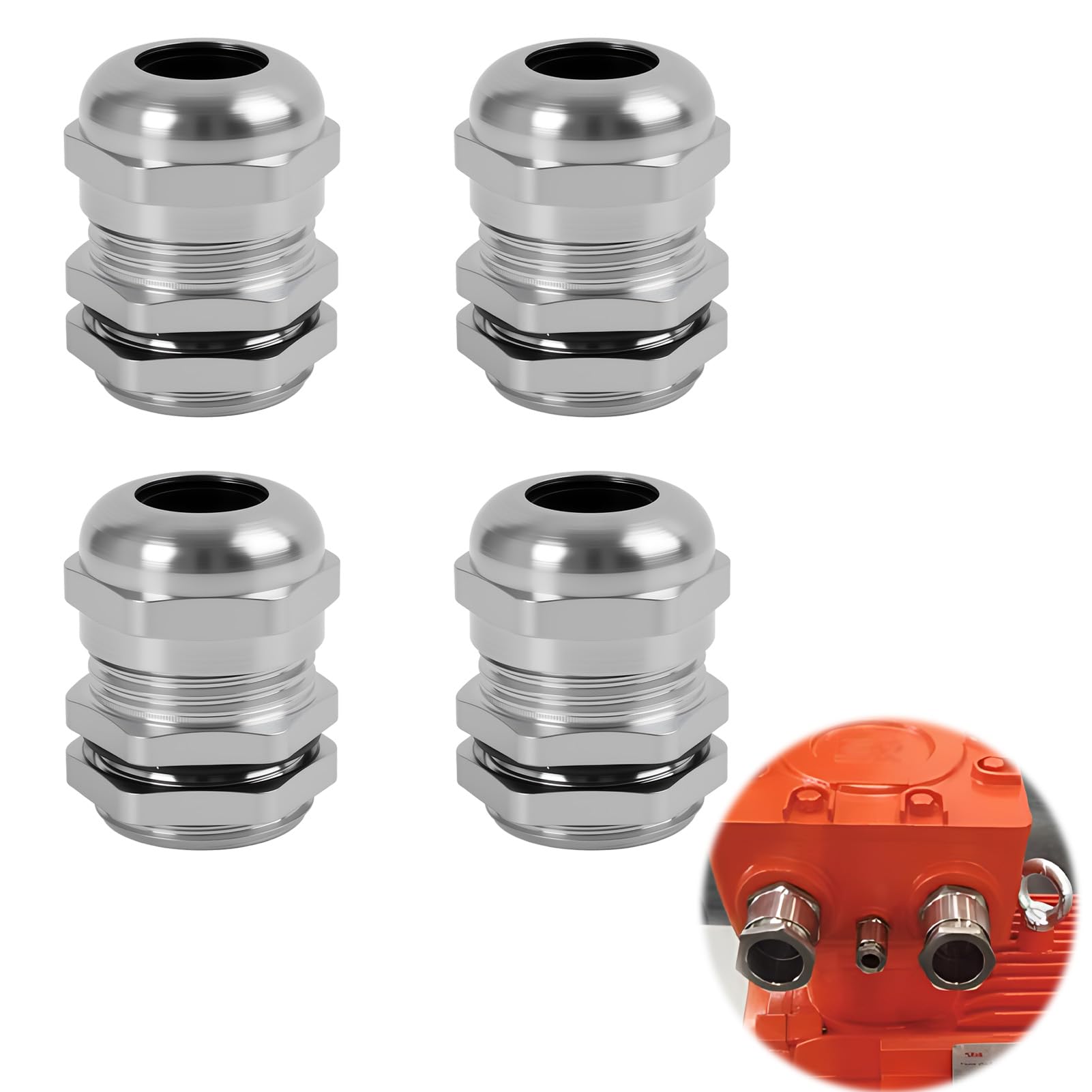 4 Pezzi Pressacavi Metallici Pg11, Raccordo In Ottone Nichelato Per Cavi Da 5 A 10 Mm, Resistente Alle Intemperie, Per Scatole Di Derivazione E Installazione Di Cavi