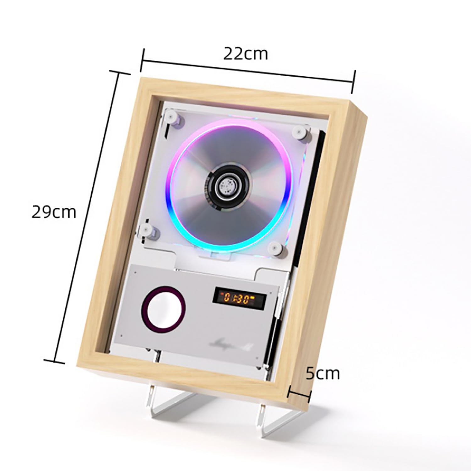 Lettore CD montabile a parete con telecomando, Bluetooth 5.1/USB/AUX, altoparlanti integrati e 6 luci per la visualizzazione di musica e decorazioni per la casa
