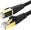 KASIMO Cat 8 Ethernet Cable 30 FT, Cat8 Network LAN Cable High Speed 40Gbps with RJ45 Gold Plated Connector SFTP Shielded Cord, 26AWG Gaming Internet Cable for Router, Modem (Black, 30FT 1 Pack)