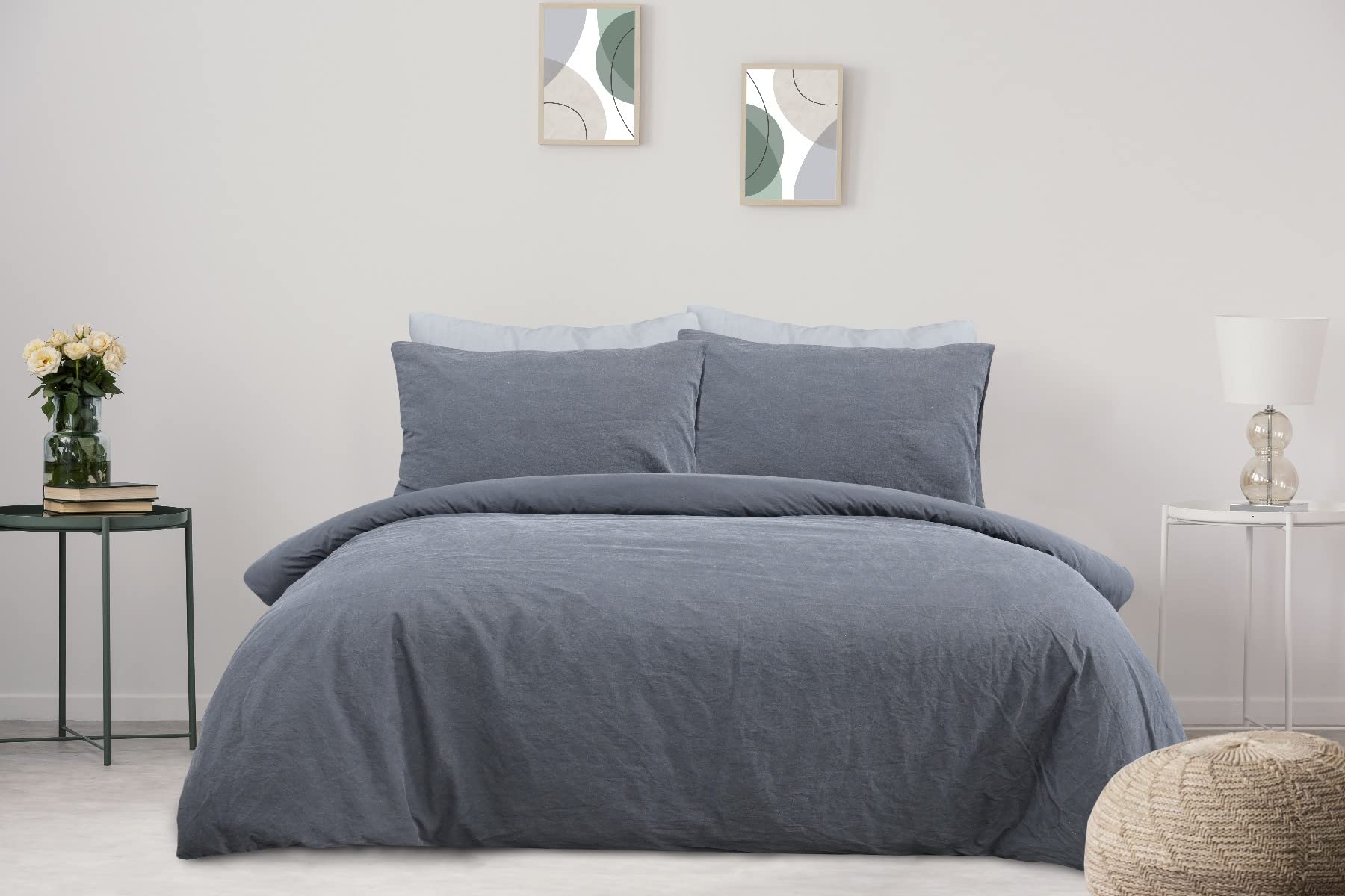 Sleepdown Robin-Set Di Biancheria Federe, In Cotone Spazzolato, Reversibile, Con Bordi A Tubi, Per Letto King Size, 220 Cm X 230 Cm, Colore: Rosso | Leroy Merlin