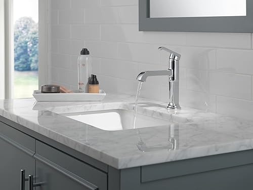 Miniatura 2 de Delta Faucet Tetra - Grifo de baño cromado de un solo agujero, grifo cromado de un solo mango, grifo de lavabo de baño, tecnología de sello de