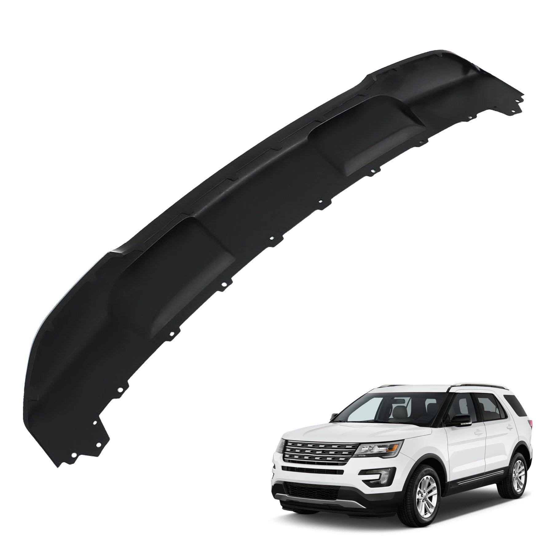 munirater Front Bumper Lower Valance Black Plastic Replacement for 2016-2017 Explorer FB5Z8419APTM FO1095262