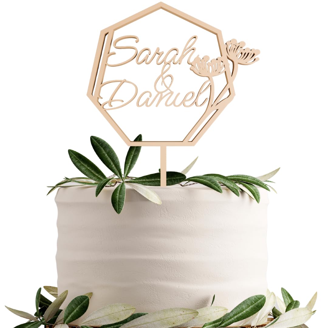 Cake Topper Hochzeit Personalisiert – Holz oder Langlebiger Kunststoff in Roségold, Gold & mehr – Tortendeko, Hochzeitstorte Deko Tortenstecker Hochzeit, Hochzeitstorte Topper