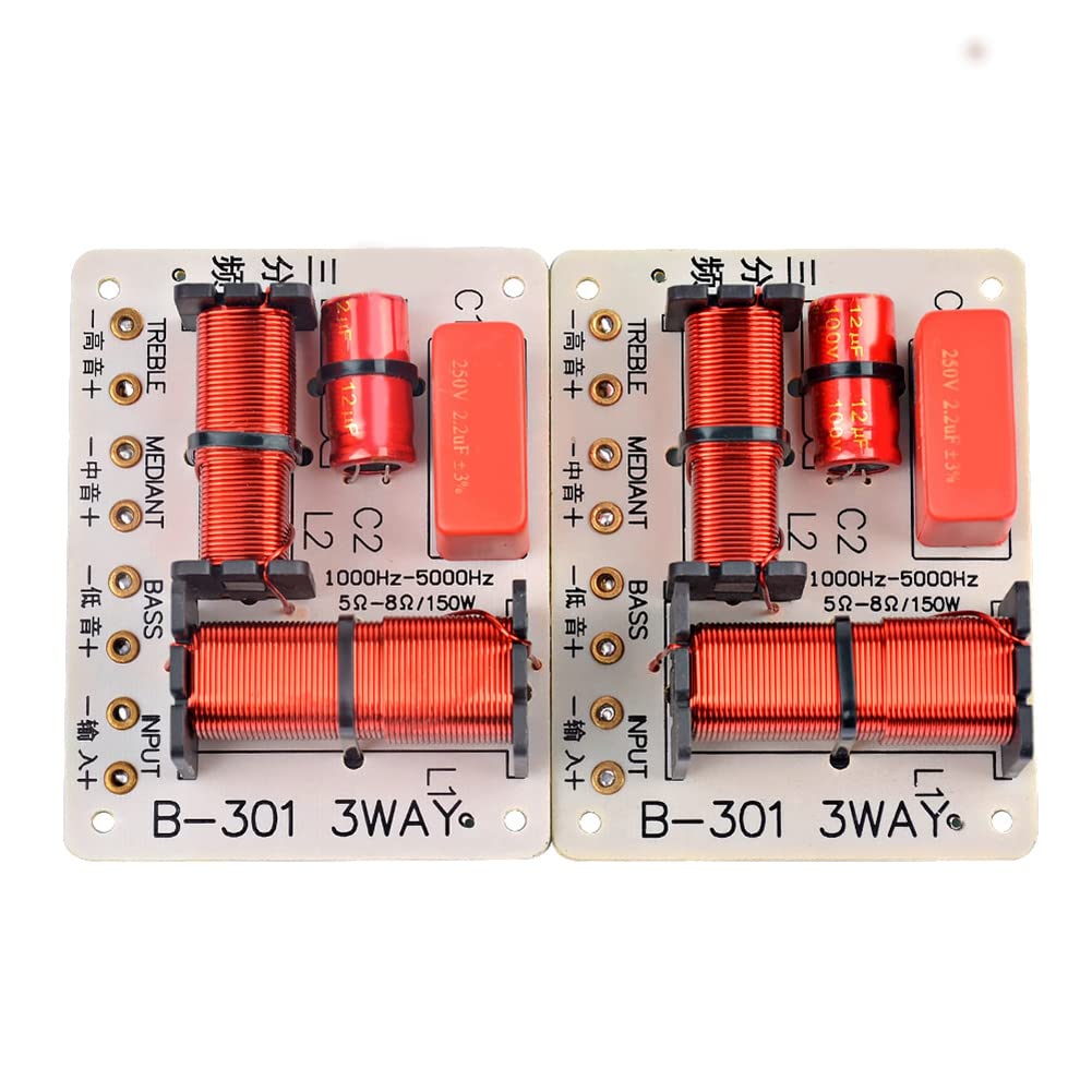 2PZ 150W 3 Audio Altoparlante Crossover Alti + Midrange + Crossover Altoparlanti Filtro Divisore di Frequenza 1000 5000Hz
