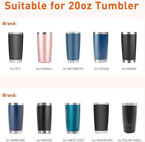 Miniatura 4 de NETRIWOW 2 tapas de vaso de repuesto de 20 onzas para YETI, fundas de repuesto a prueba de salpicaduras compatibles con Rambler, para Old Style