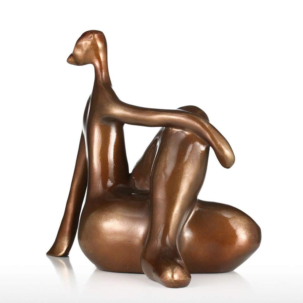 n/a Plump Woman Yoga Hunker Figurine Fiberglass Figurine Folk Art Home Decor Craft Gift For Home Office