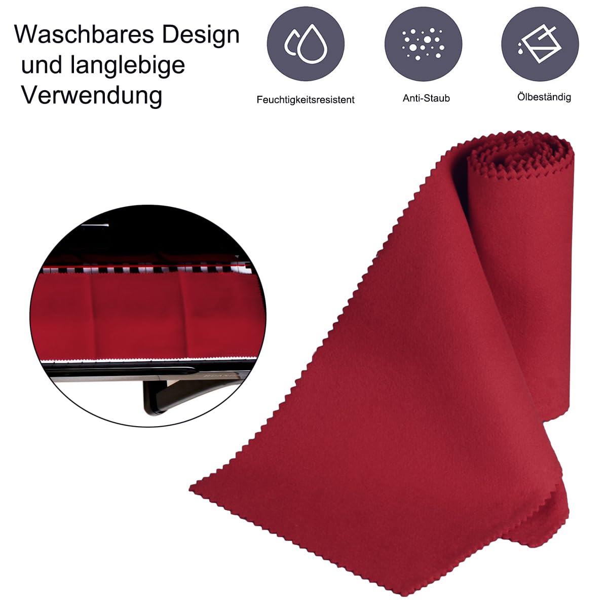 Lot De 2 Housses De Protection Anti-poussière Pour Clavier électronique 88 Touches, Piano Vertical, Piano Numérique