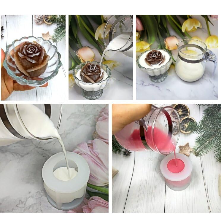 Miniatura 8 de Kit de fabricación de moldes de silicona 30A N.W. 4.41 libras, moldeo de goma de silicona líquida, silicona no tóxica translúcida transparente para