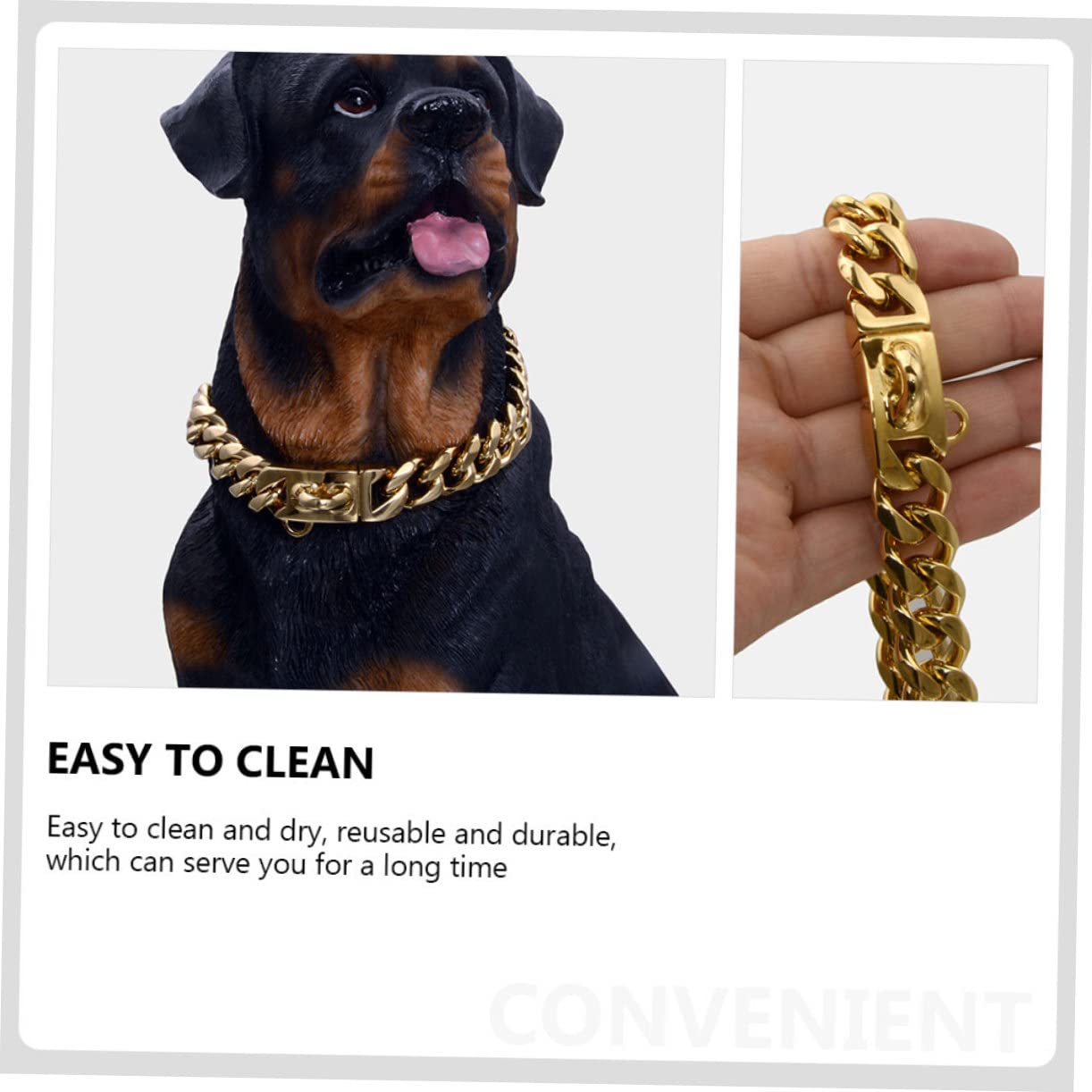 GALPADA Collier Chien Inoxydable Or Morsure Accessoire Délicat pour Animaux de Compagnie Collier Chiot Durable et Réutilisable