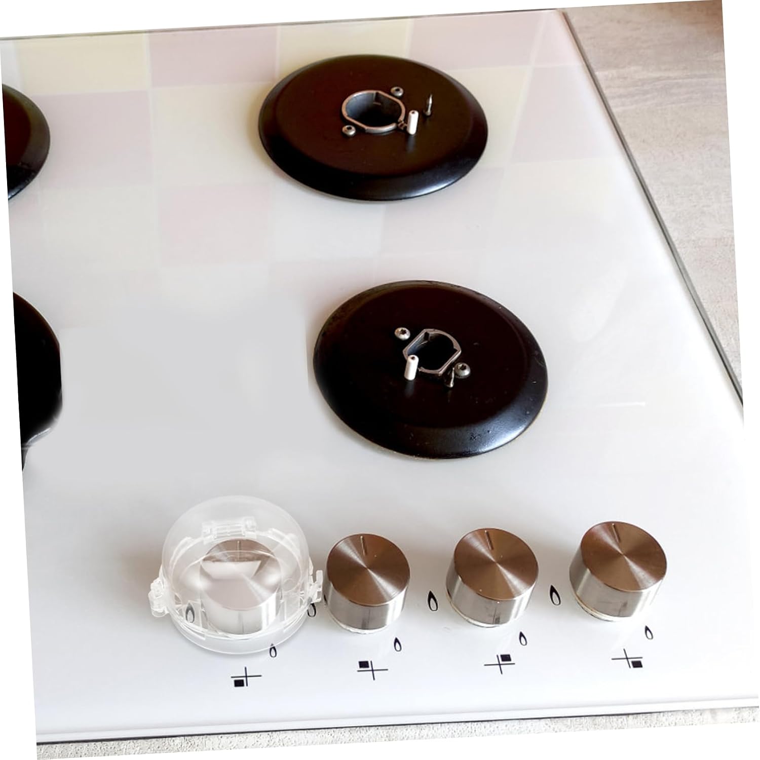 Totority 5pcs Childproof Stove Knob Covers Gas Cooker for Safety Easy to Install Fit for Oven and Stove Controls