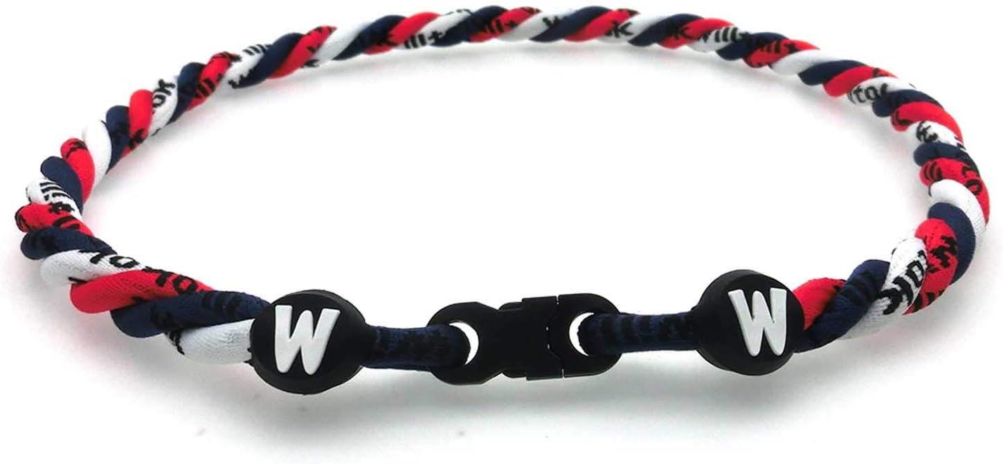 Boys Jewelry Necklaces Braided Baseball Sports Rope Necklace for Boys Men Triple Twisted (Navy