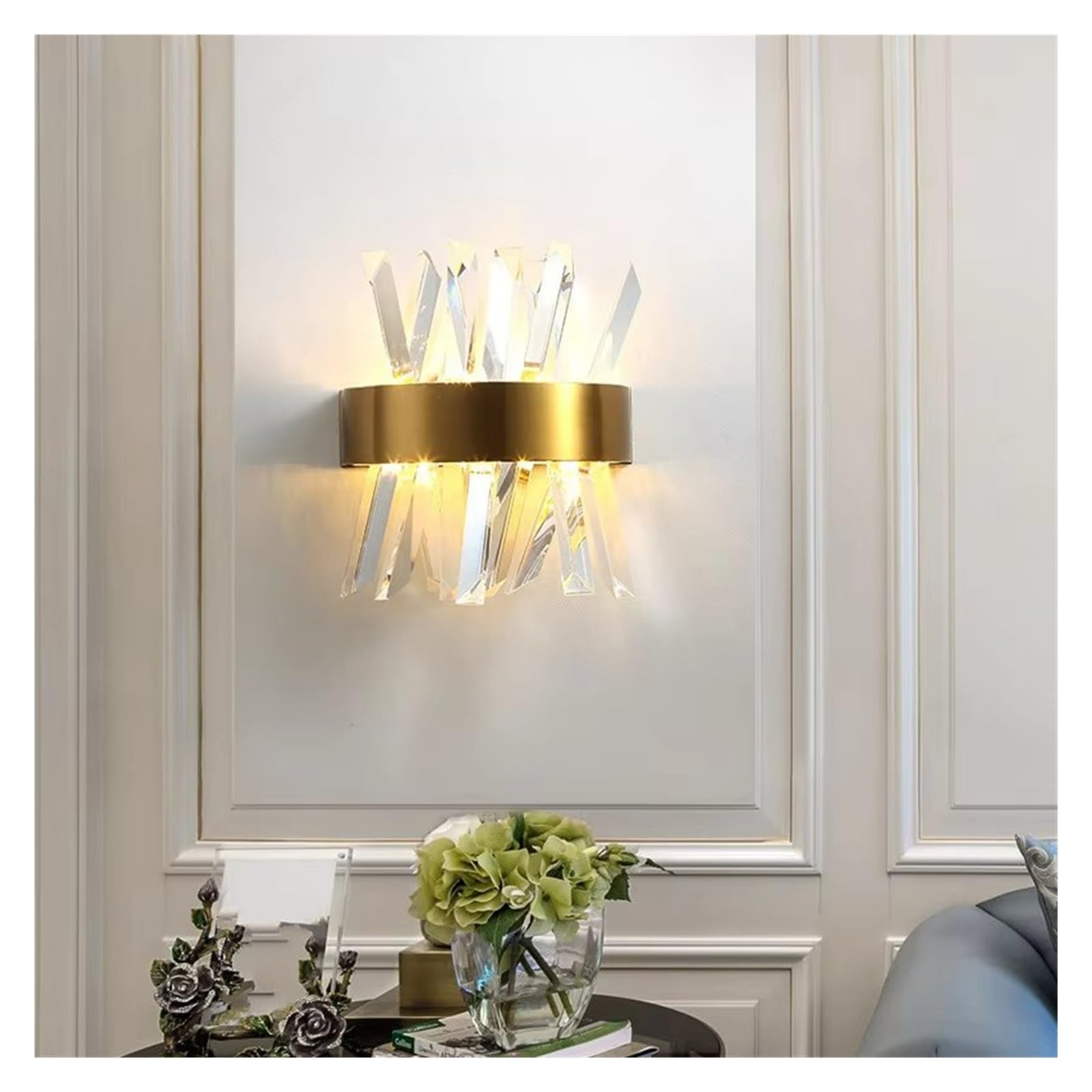 Modern Crystal Wall Lamp Golden Luxury Stair Light LED Copper Decor Light for Bedroom Parlor Aisle ?for Bedroom