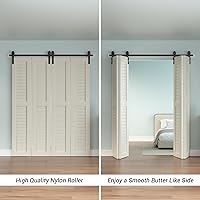 Vista 43 de Kit de herrajes para puerta corrediza de granero de 28 pulgadas, suave y silenciosamente, resistente, simple y fácil de instalar para 4 puertas