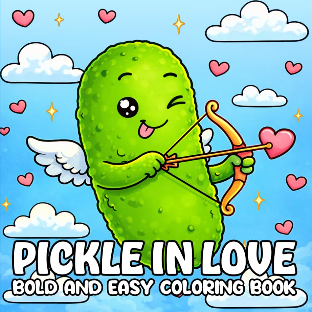 Pickle in Love Bold and Easy Coloring Book: A Fun and Quirky Pickle-Themed Coloring Adventure for All Ages! (Dill Pickle Series)