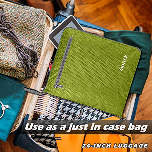 Gonex 100L Large Foldable Travel Duffle Bag with Shoes Compartment, Packable Lightweight Water Repellent Duffel Bag for Camping Gym Weekender Bag Yellowish green