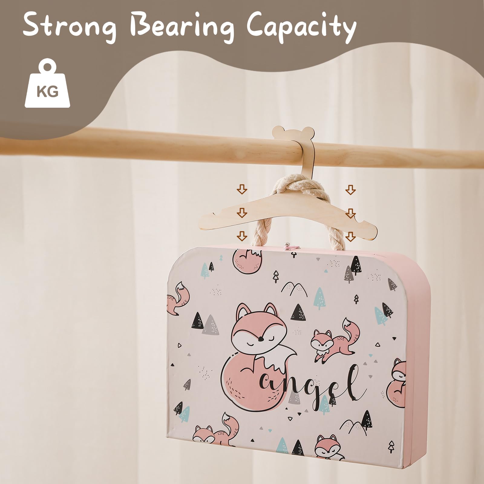 20 Grucce Neonato In Legno Con Design Orsetto - Antiscivolo, Per Vestiti Bambini, Naturali - Foto 10