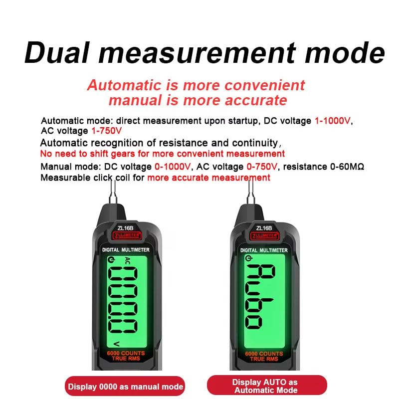 Comparison of Automatic and Manual Measurement Modes on ZL16B Multimeter