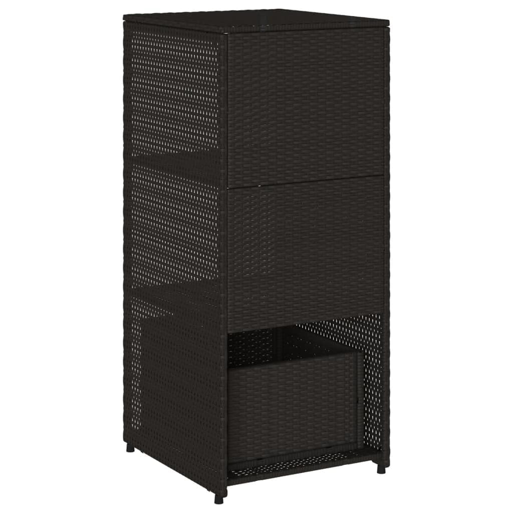 Leasha Armoire de Rangement en Résine, Armoire Basse de Jardin Coffre de Rangement Extérieur Noir 50x55x115 cm résine tressée