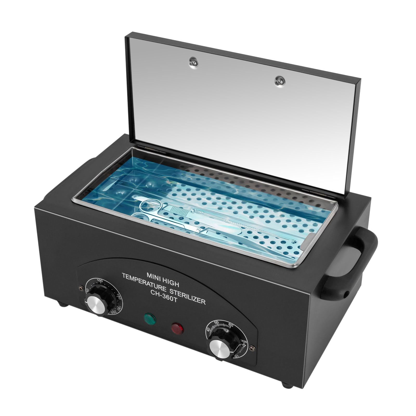 Esterilizador de alta temperatura, 300 W, 1,5 L, 220 °C, calor seco, alta temperatura, esterilizador con temporizador y luz controladora, esterilizador de aire caliente para herramientas de manicura