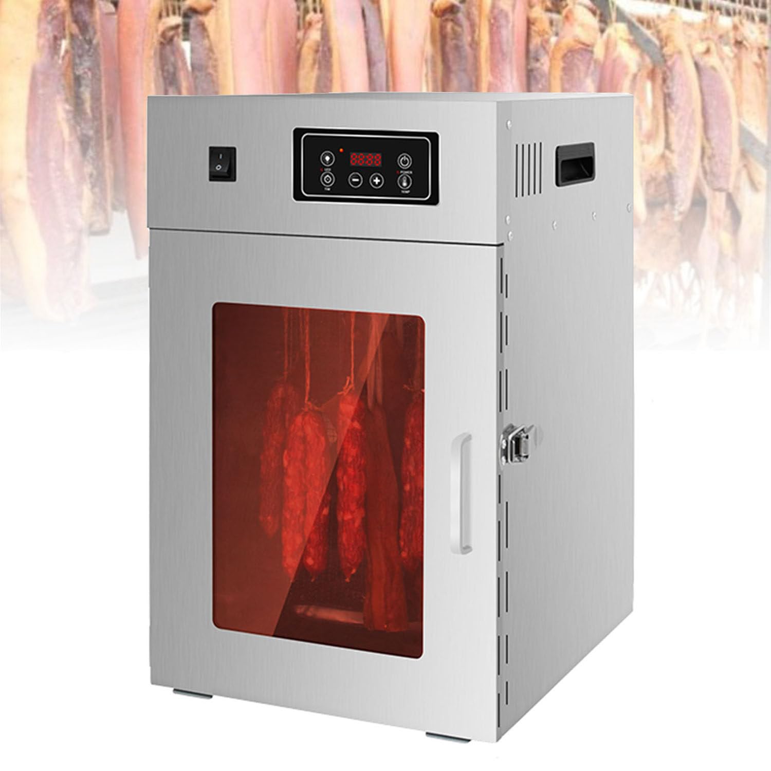 LYDZUSDP 360° Rotating Meat Dryer,15kg 800W Stainless Steel Food Dehydrator and Dryer,for Sausages,Bacon,Chicken,Duck,Fish,Beef