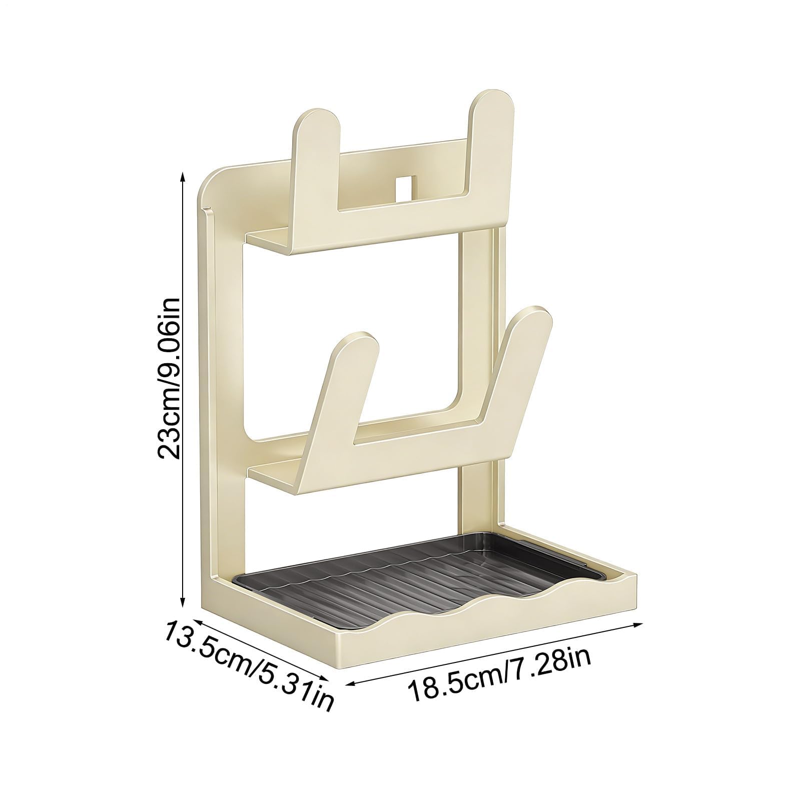 Soporte vertical para tapas de almacenamiento para el hogar, para ollas y sartenes, con bandeja de drenaje, estante de almacenamiento antideslizante, para armarios de cocina, comedores, despensa, plan