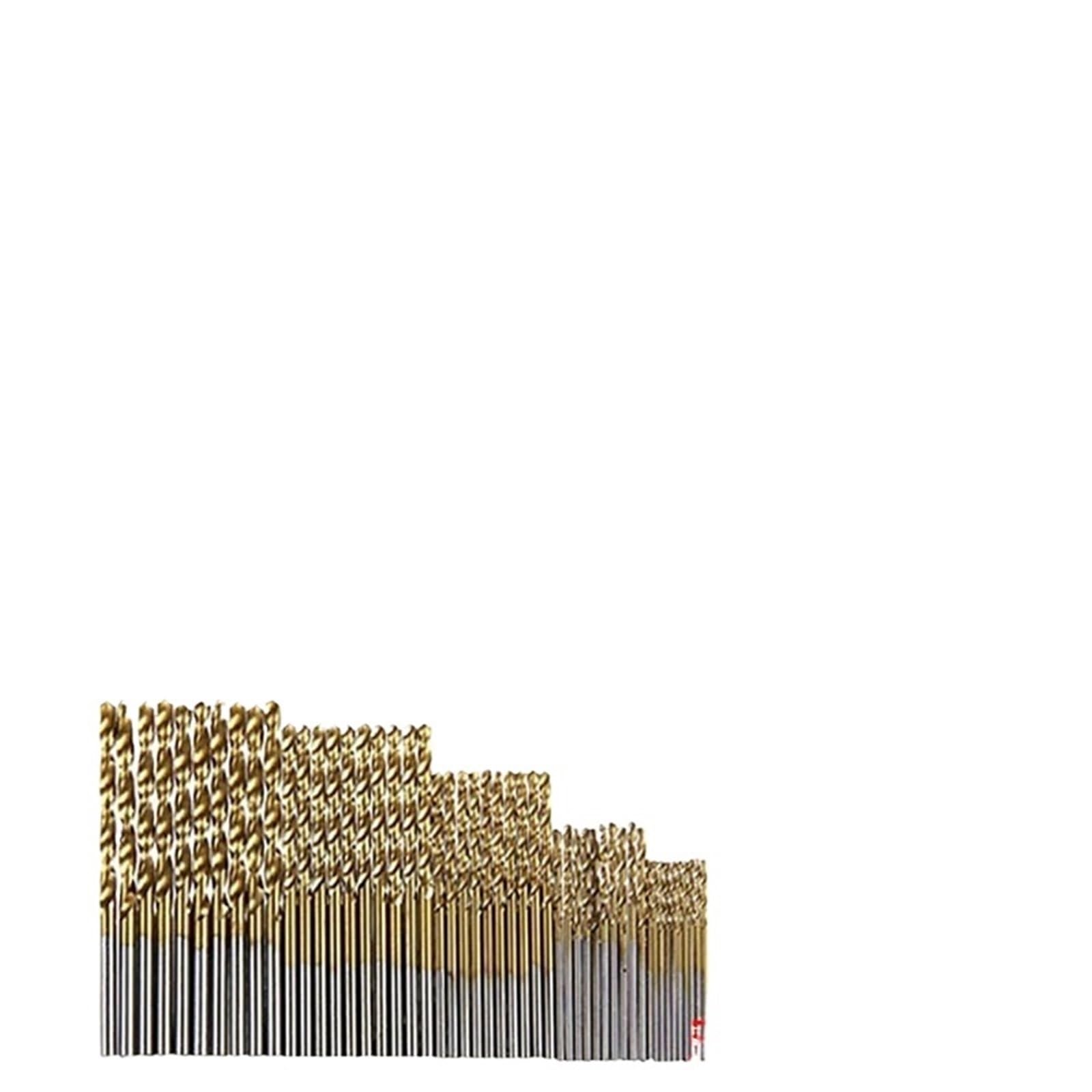 Punte Elicoidali Set di punte for trapano elicoidali da 100/50 pezzi con codolo esagonale strumenti perforazione for utensili elettrici for avvitatore a percussione HSS(100pcs Gold Silver)