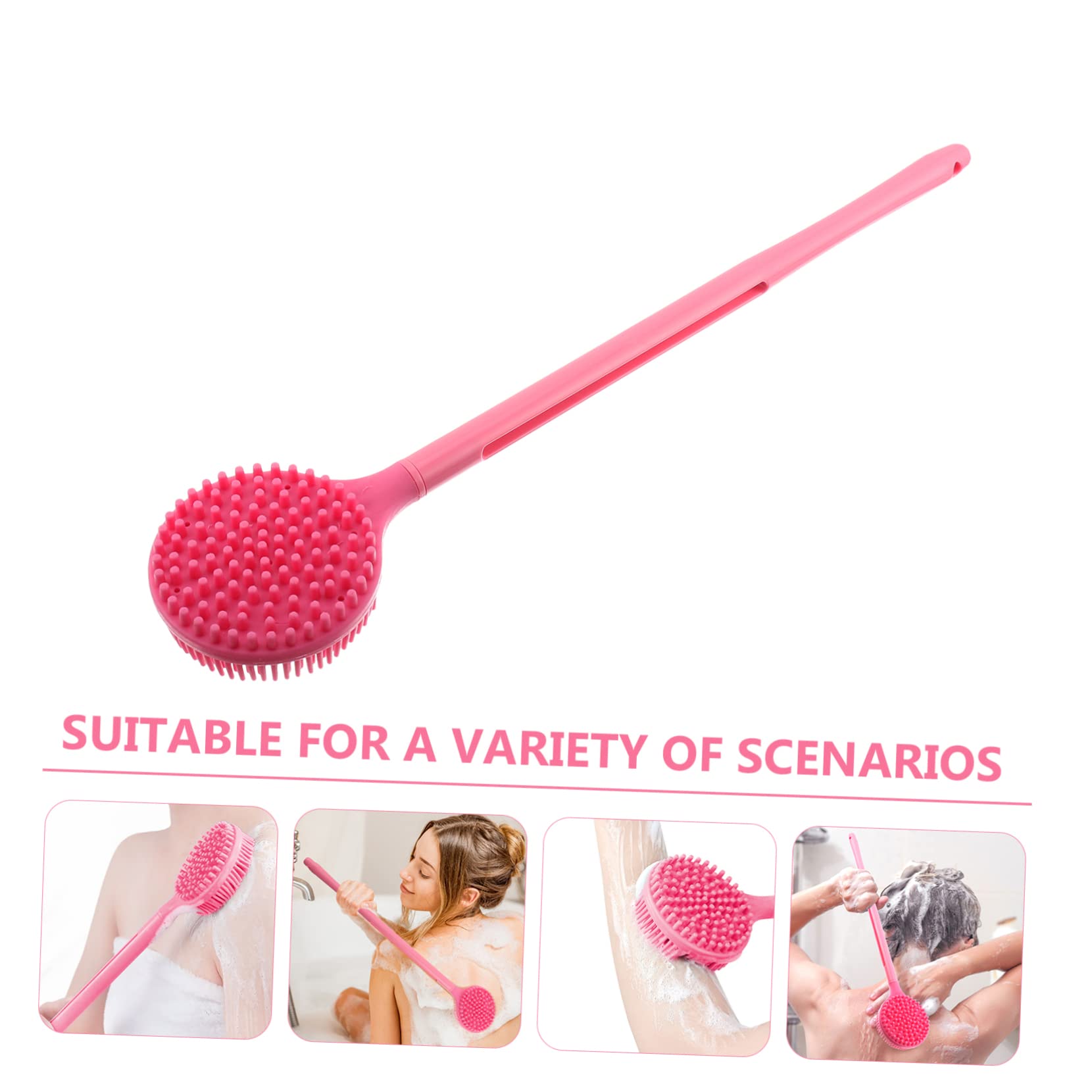 Healvian 2piezas Cepillo De De Silicona Con Mango Exfoliante y Masajeador Para Espalda Cepillo De Baño y Eficaz Para Limpieza Corporal Diseño Ergonomico y Fácil De Sostener