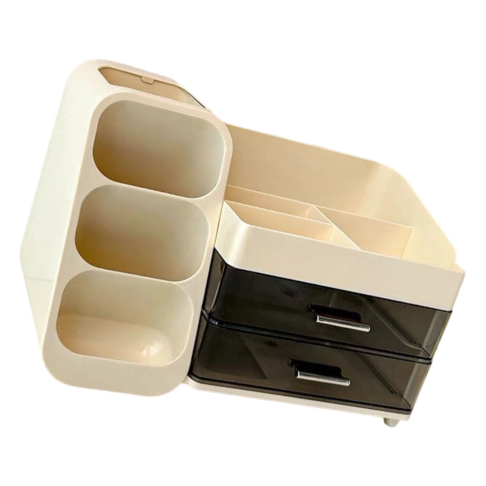 Buxuaaaa Creamy Waterproofs Multifunctional Desktop Organizers With 9 Compartments For Cosmetics Supplies & Beauty Tools Makeup Organiser