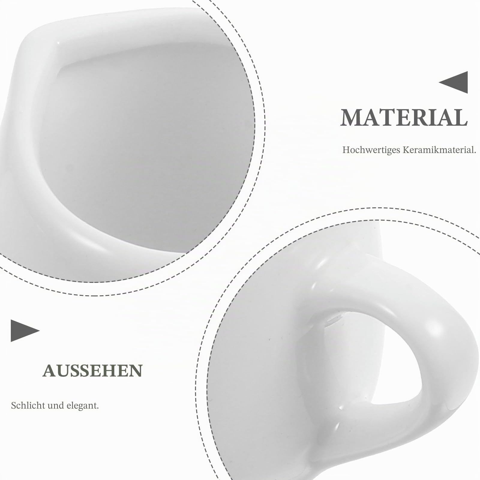 Housoutil Keramik Milchkännchen 6Er Set 4.80X4.30X4.10Cm 120Ml Saucenbecher Praktische Kleine Milchbecher Für Kaffee Milch Servieren Elegantes Design Für Küche Und Café
