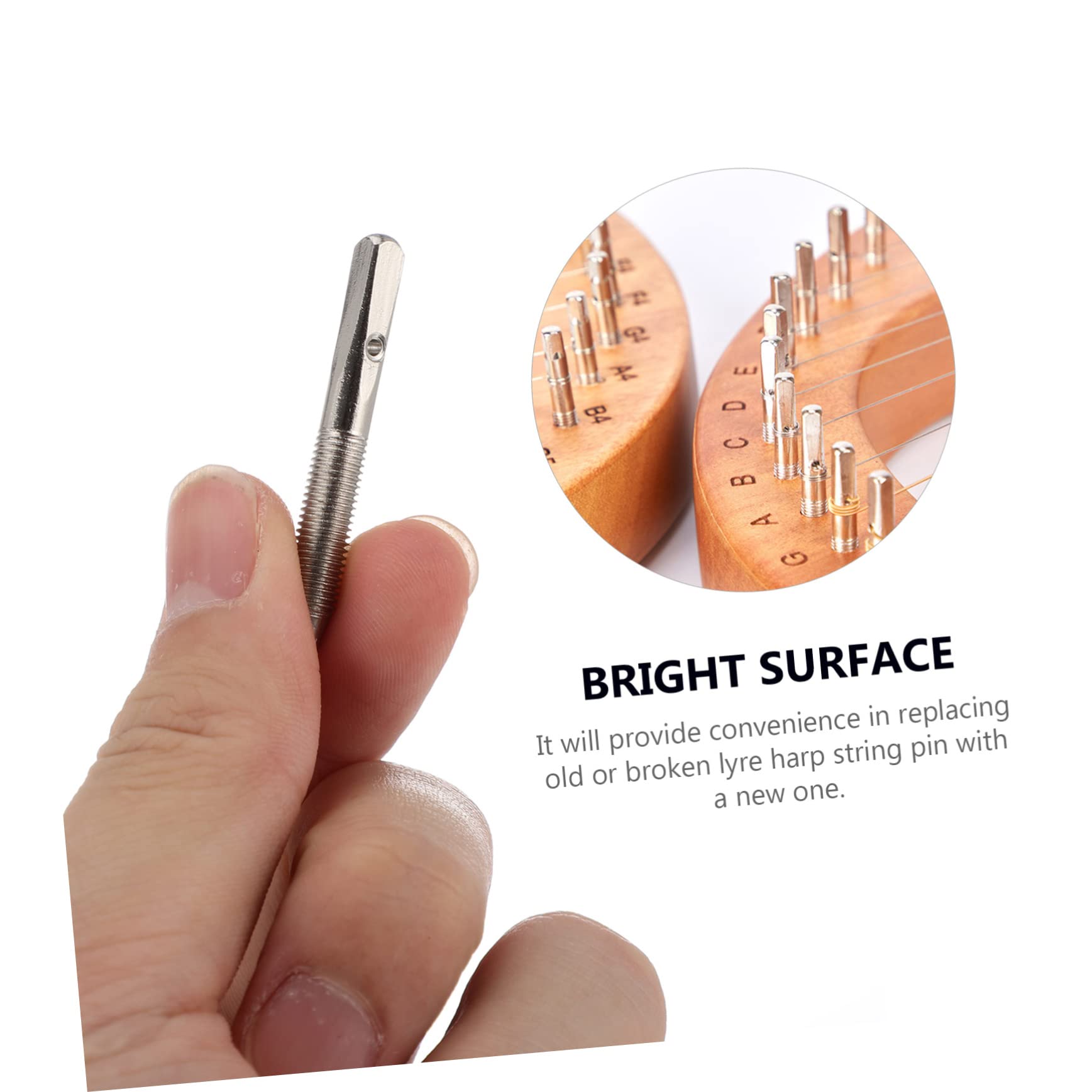 ULDIGI 3sets Guzheng Dulcimer Tuning Pins Harp Pin Kit Lyre Metal Musical Instrument 5mm Thread 4mm Adjusting Diameter 7pcs*3