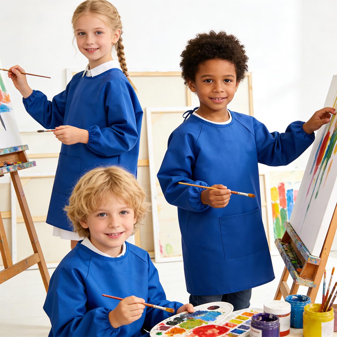 Tablier Peinture Enfant O-Kinee Polyester Bleu Taille M