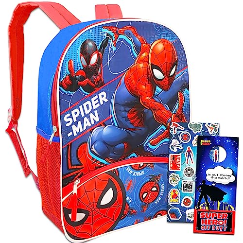 Marvel Spiderman Backpack For Kids, Toddlers - Bundle With Spiderman 16 Inch Backpack Plus Spiderverse Stickers And More (Boys School Supplies Set) #TOP11